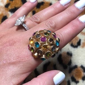 Multi Color Swarovski Ring - One Size